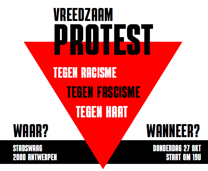 27/10: vreedzaam protest tegen fascisme, racisme, haat aan de Universiteit Antwerpen