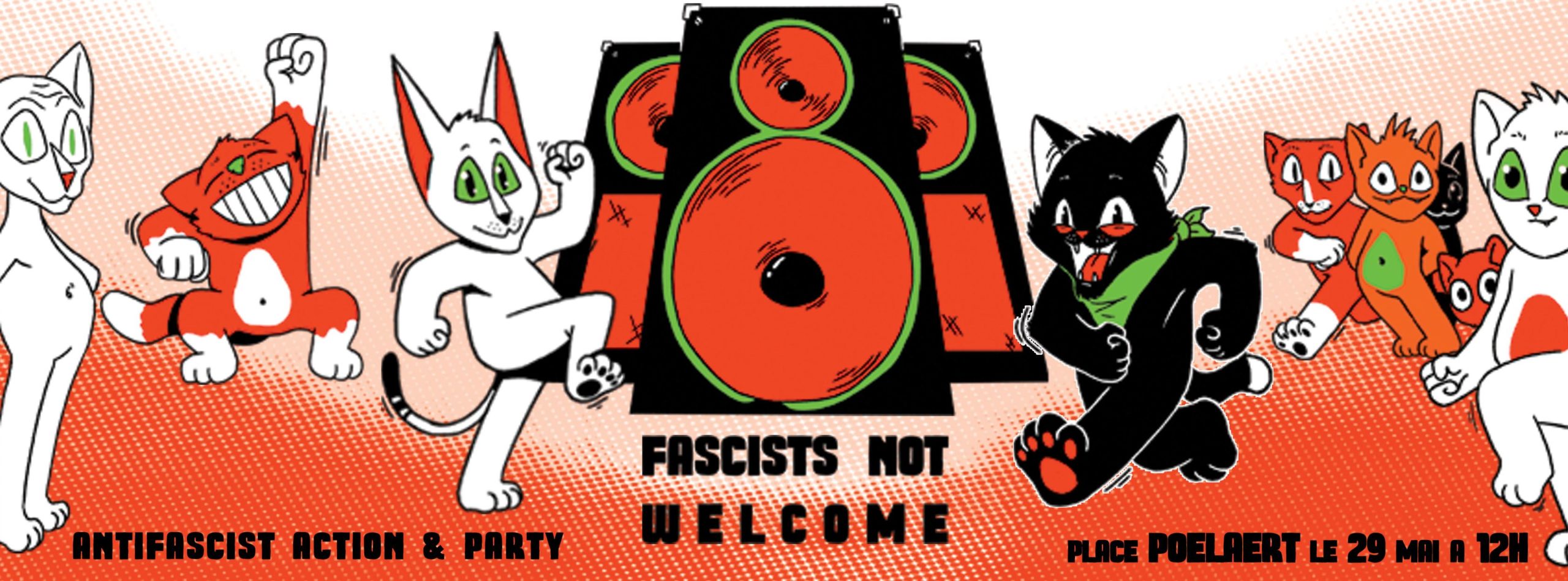 Antifascistische actie/feest tegenover de geplande betoging van het Vlaams Belang in Brussel